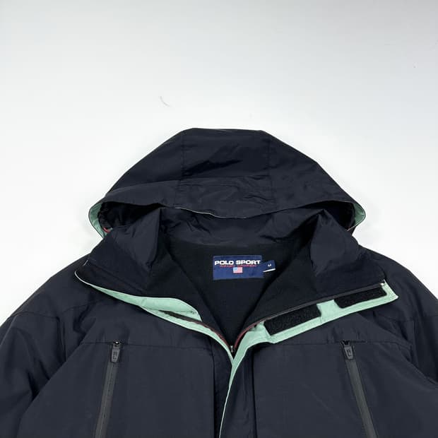 폴로 스포츠 블랙 후디 바람막이 자켓 (M)