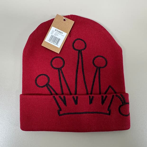 STUSSY 스투시 크라운 비니 마룬 신품