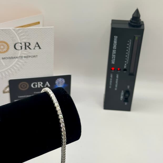 ICE BLUE VVS 1 모이사나이트 테니스 팔찌 아이스체인