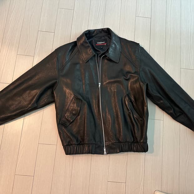 도프제이슨 프리미엄 베지터블 램스킨 보머 레더 자켓 XL