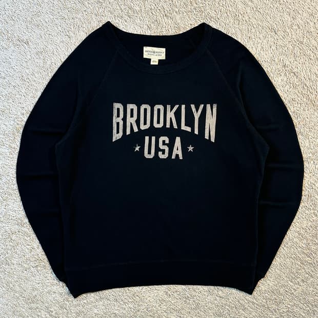 데님앤서플라이 랄프로렌 브루클린 USA 맨투맨 블랙