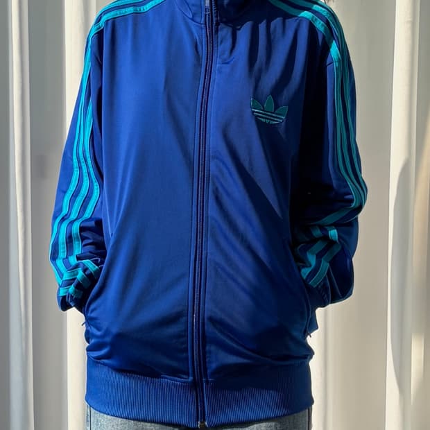 [M-L]아디다스 구형 파이어버드 블루 트랙탑 져지