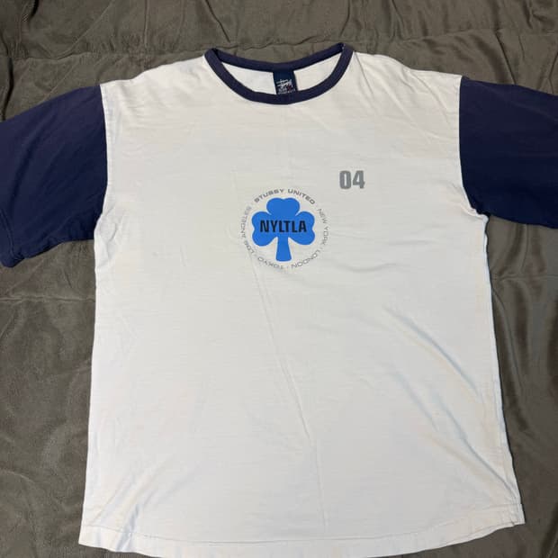 [L] 스투시 링거 반팔 티셔츠 Made in USA