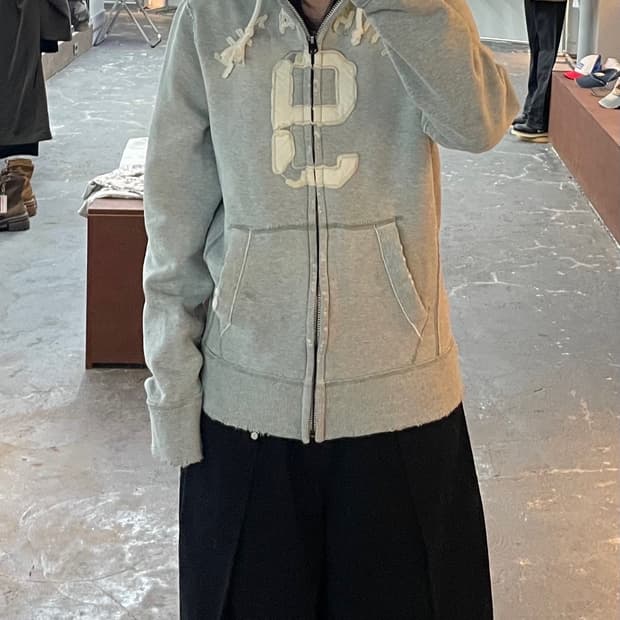 아베크롬비 그레이 빅스펠로고 후드집업 H1577