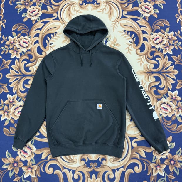 (S)칼하트 Carhartt 스펠 아웃 후드티셔츠(블랙)