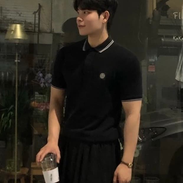 스톤아일랜드 매장정품 자수와펜 pk 티 다크네이비