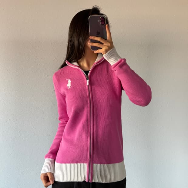 [S]폴로 랄프로렌 빅포니 핑크 니트 집업 