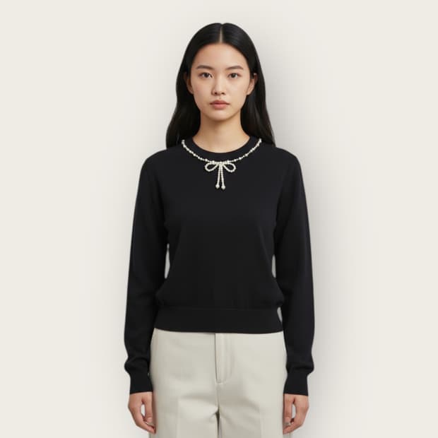 38/ 미우미우 19SS 펄리본 캐시미어 니트