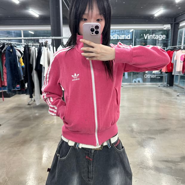 아디다스 Y2K깔 핑크 면 져지