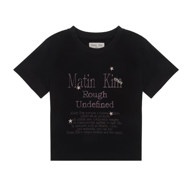 마뗑킴 DAZZLE LETTERING CROP TOP 반팔 티셔츠