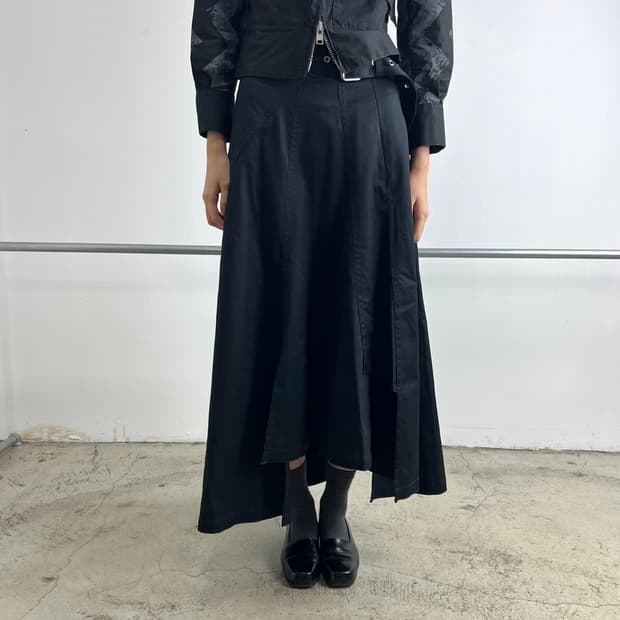 3.1필립림 벨트 언밸런스 맥시 스커트