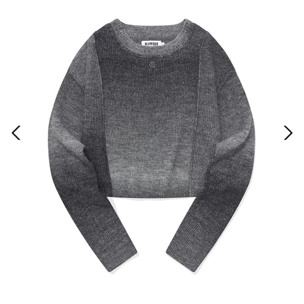 키르시 그라데이션 크롭 니트 차콜 새상품