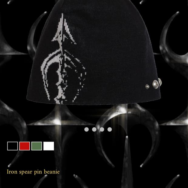 떠그클럽 Iron spear pin beanie(새상품/블랙)