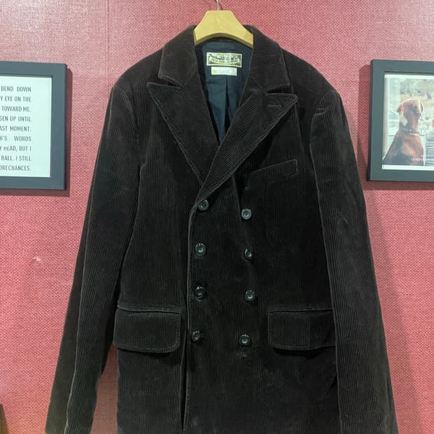 폴로 코듀로이 더블 브레스트 코트 M