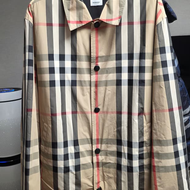버버리 체크 셔츠자켓 L