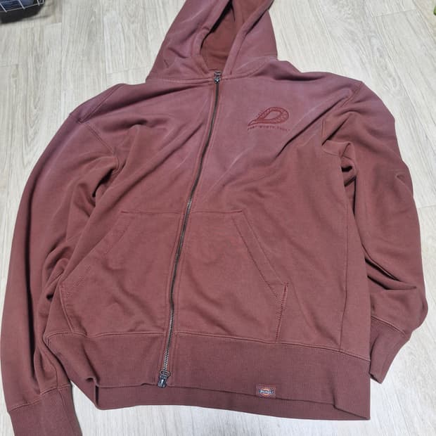 디키즈 워시드 스네이크 후드집업 레드 l