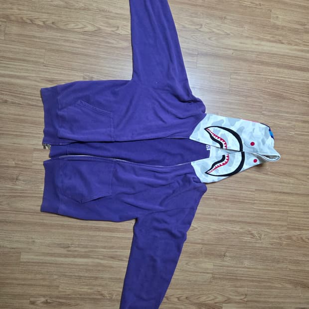 베이프 퍼플 샤크 후드집업 OG라인 L