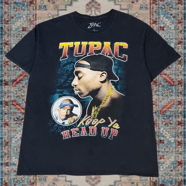 투팍 2PAC "Keep Ya Head Up" 그래픽 티셔츠 L