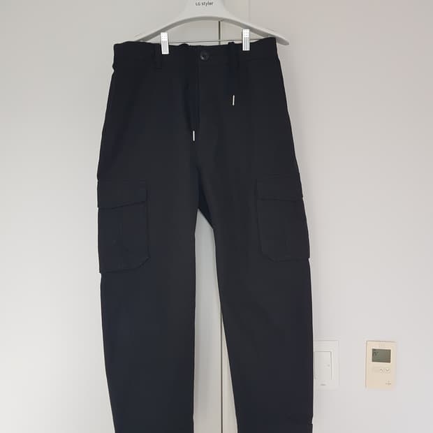 [78] 헤지스 피즈 카고 배기 팬츠 바지 블랙