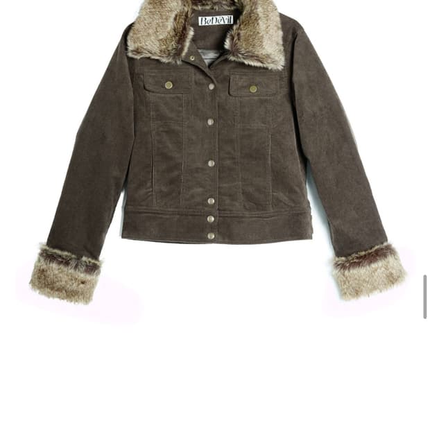 비데블 퍼카라 탈부착 골덴 자켓 브라운