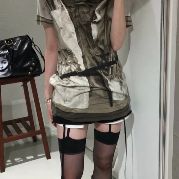 일본 빈티지 pinore 벨트 티셔츠 (장폴고티에st)