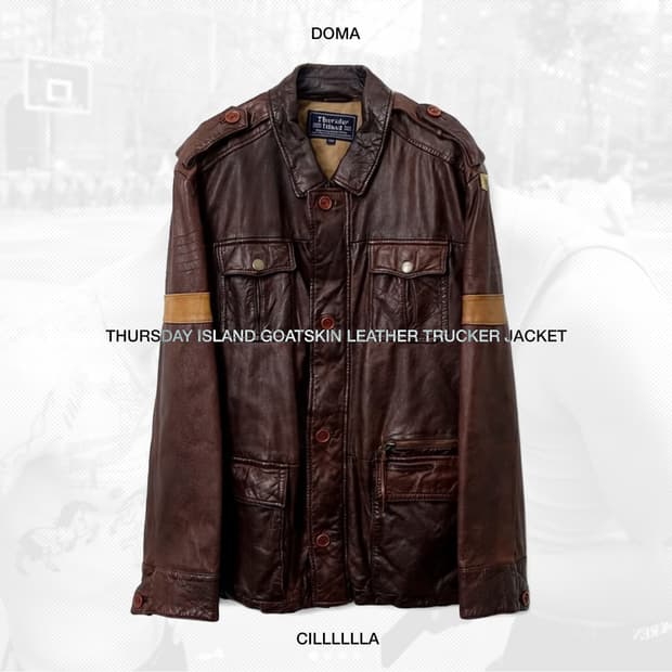 Thursday Island 써스데이아일랜드 고트스킨 레더 트러커자켓