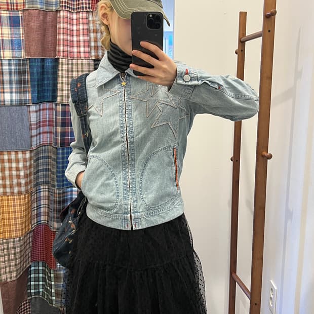 히스테릭글래머 데님 스타 자켓