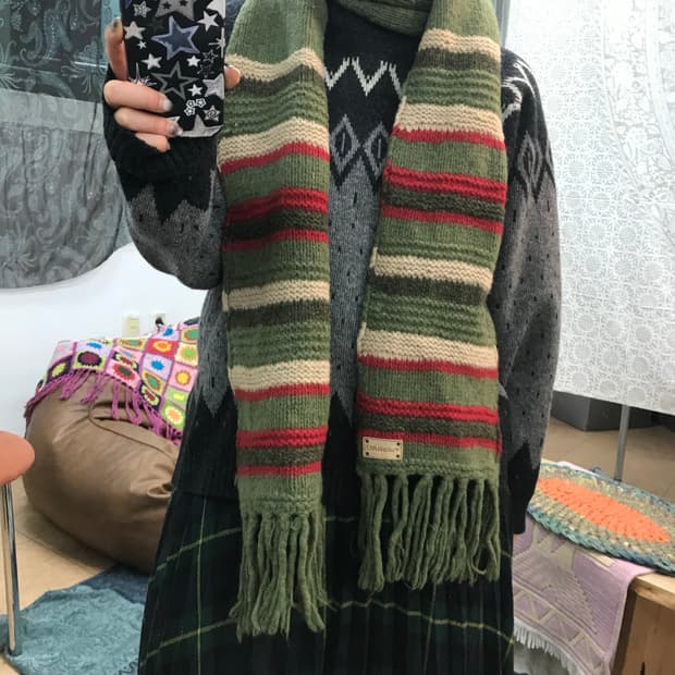 썰스데이아일랜드 에스닉 스트라이프 머플러 목도리 