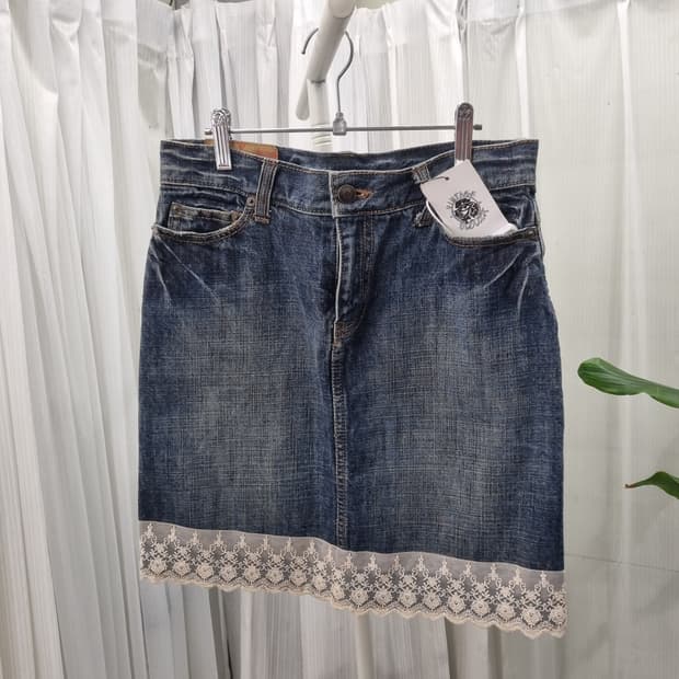 빈티지 레이스 청치마 1722