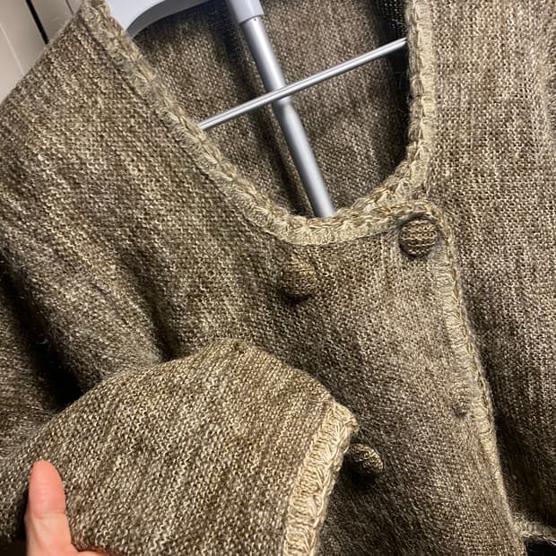 카키브라운 모헤어니트 가디건