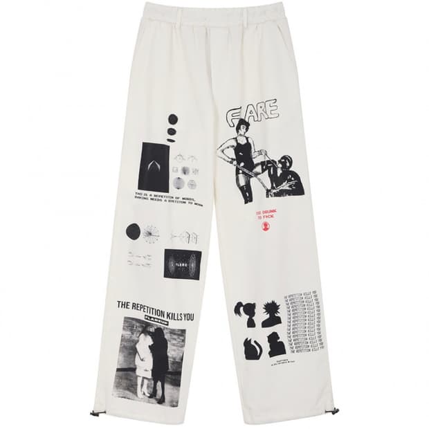 플레어업 Season Artwork Pants - Off White s1