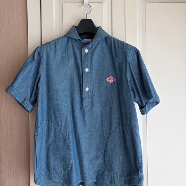 단톤 샴브레이 풀오버 반팔 셔츠 40사이즈