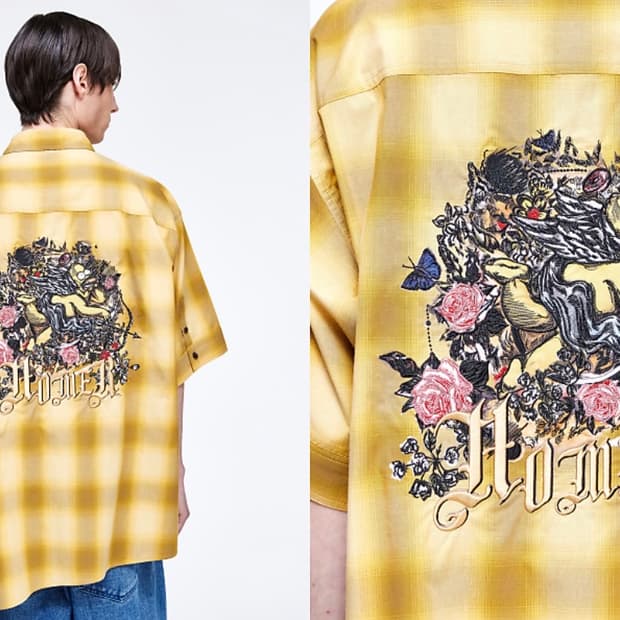 송지오 호머 심슨 체크 반팔셔츠