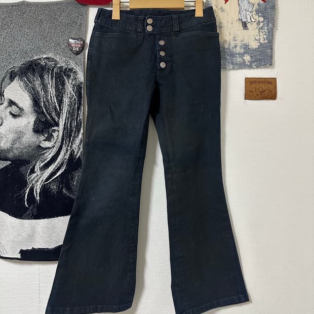 토네이도마트 버튼 플라이 다크 인디고 부츠컷 데님 팬츠