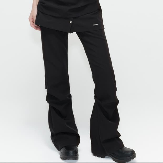 misekiseoul Draped shirt skirt pants SET