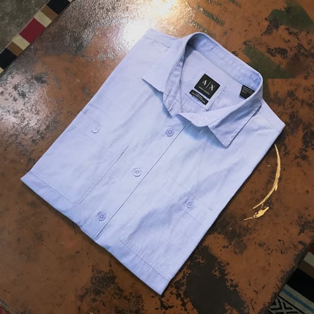 알마니 익스체인지 투포켓 소라 코튼 셔츠 남성 102 여성 루즈핏