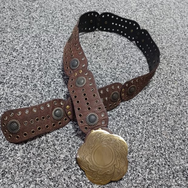 빈티지 유니크 금장 벨트 