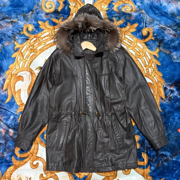 FAX 빈티지 쉽스킨 양가죽 롱자켓