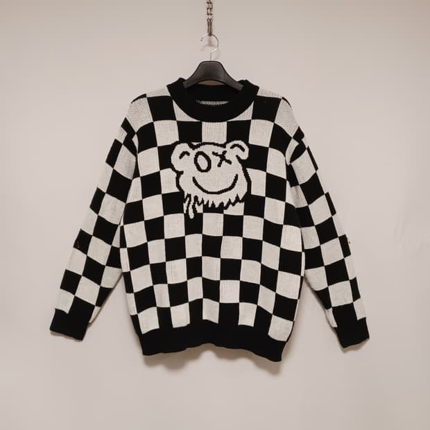 남성 격자무늬 니트