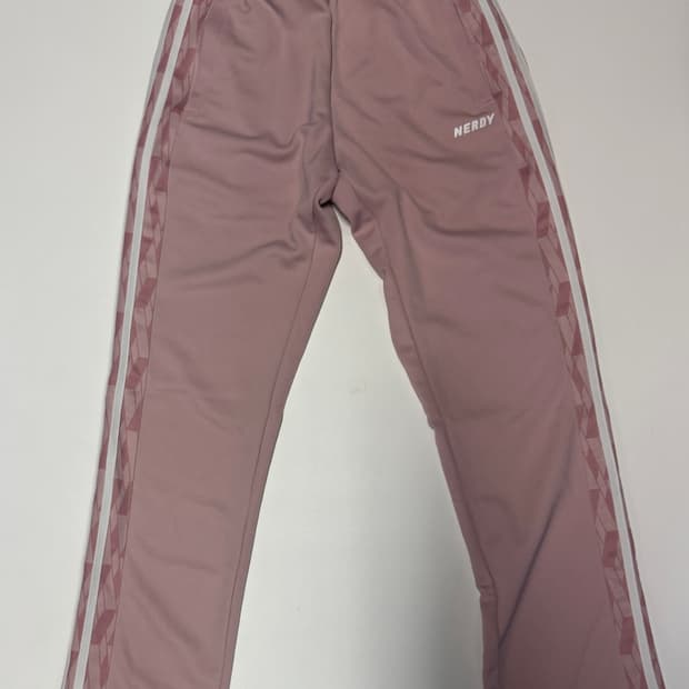 여성 널디 모노그램 핑크색 라인 트랙팬츠 S