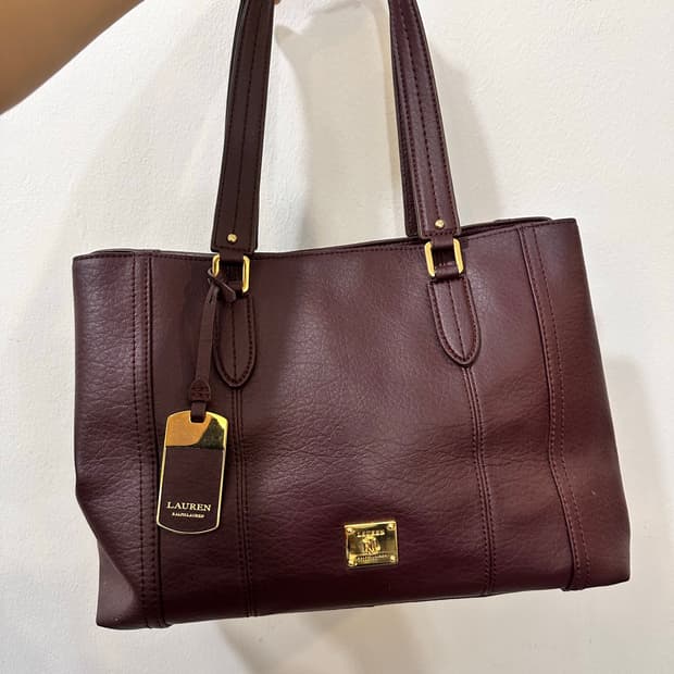 랄프로랜 버건디 토트백