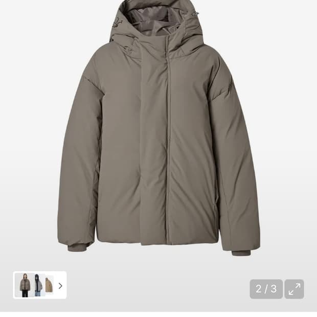 엔와이엑스엑스 패딩 HOOD DOWN PUFFER LIGHT BROWN