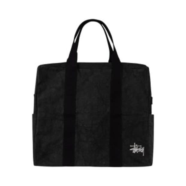 스투시 캔버스 플라이트 백 워시드 블랙