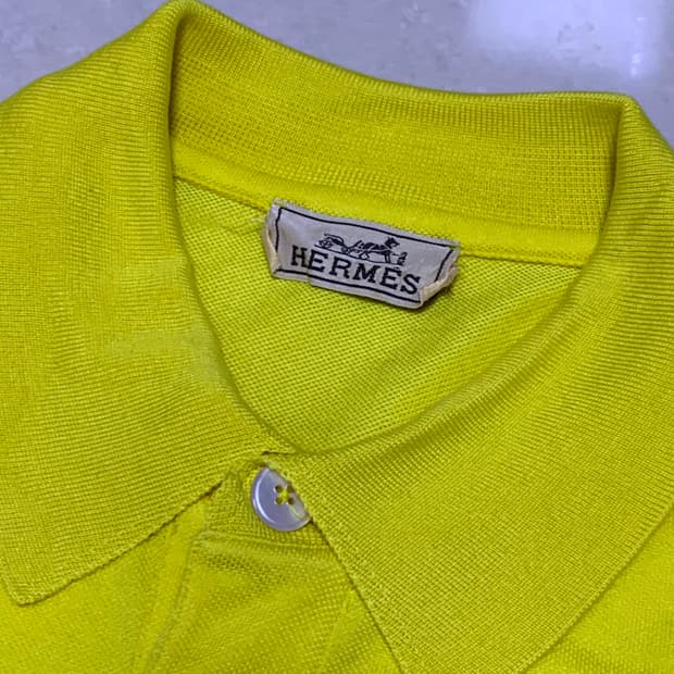 HERMES 에르메스 블레이징옐로우 카라티셔츠 M
