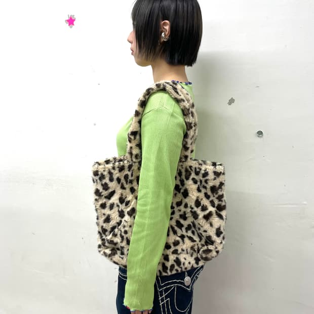 Leopard fur Shoulder Bag 