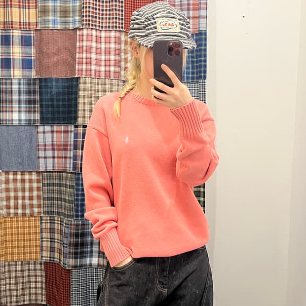 폴로 핑크 니트