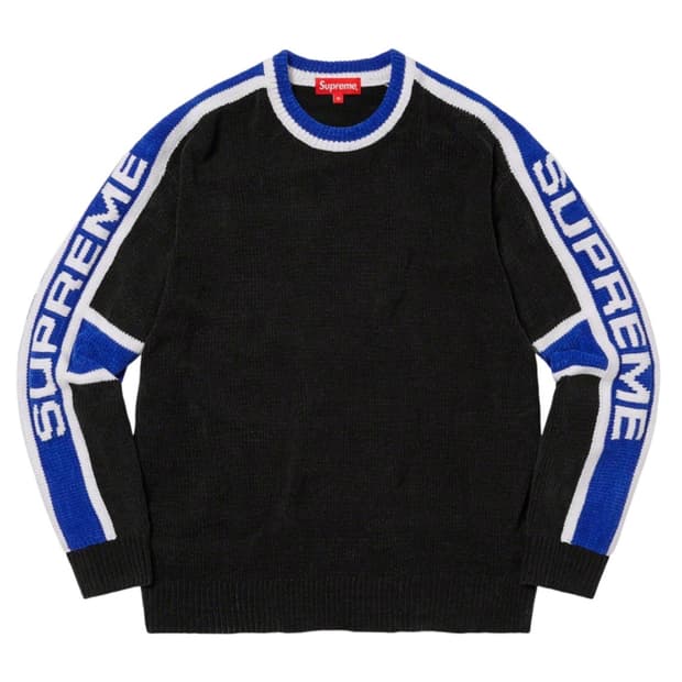 L) 슈프림 스트라이프 셔닐 스웨터 블랙