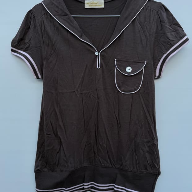 딸기초코 반팔탑 세일러 너드