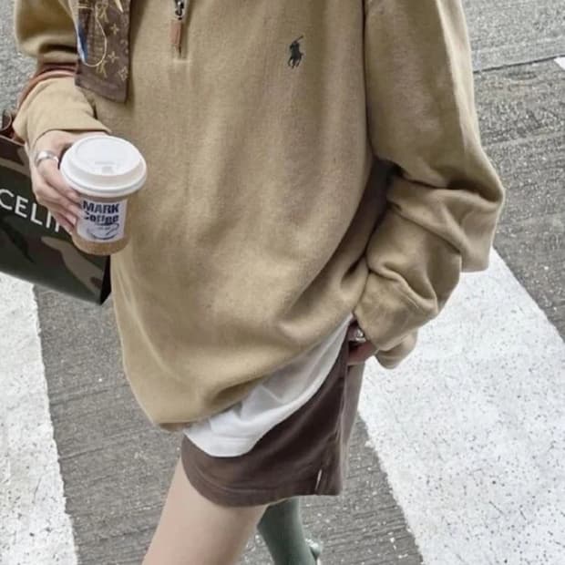 폴로랄프로렌 하프집업 다크브라운