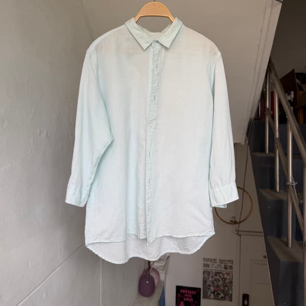 쿨민트 9부 리넨 셔츠